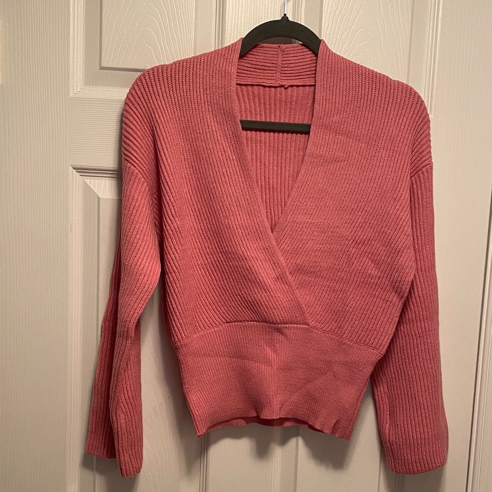 Ckikiou Women's Pink Wrap Sweater…size S